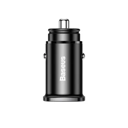 Зарядка 12V Baseus Sguare Metal PD 3.0 QC 4.0 + 30W USB + Type-C Black