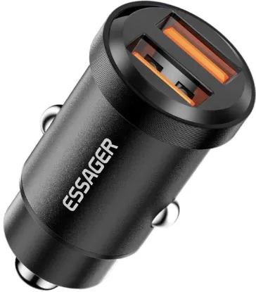Зарядка 12V Essager ES-CC07 30W 2xUSB Black