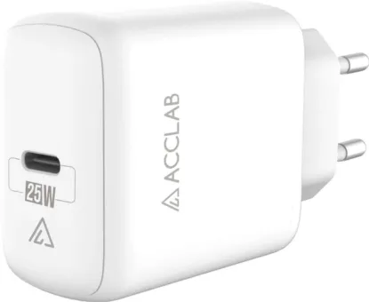 Зарядка 220V ACCLAB AL-TC125 1xType-C/QC3.0/PD3/25W White