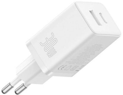 Зарядка 220V Baseus Cube Fast Charger C+U 30W White