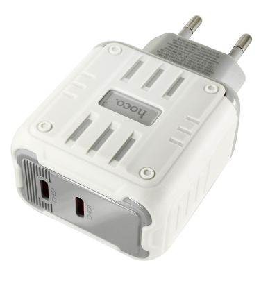 Зарядка 220V HOCO C137A PD45W/QC3.0/2xType-C White