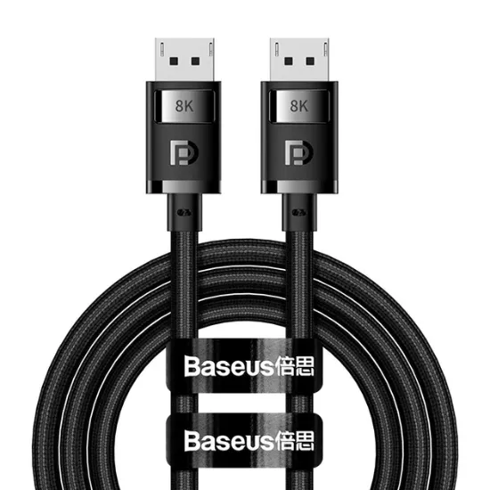 Кабелі Baseus DP 8K to DP 8K Adapter Cable 2.0m High Definition Black
