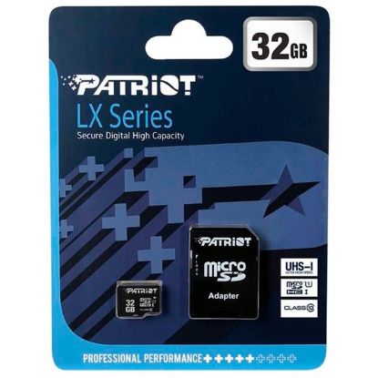 Карта памяті Patriot microSDHC 32Gb Class 10 + adapter