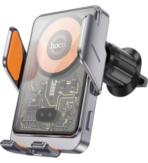Автотримачі HOCO HW7 Transparent Wireless 15W Metal Gray