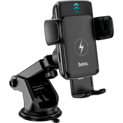 Автотримачі HOCO S35 Smart alignment wireless charging car holder Black
