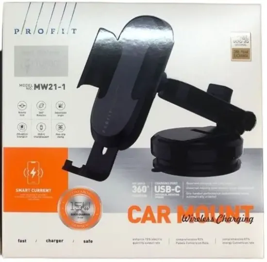 Автотримачі Profit MW21 Wireless 15W 360 Black