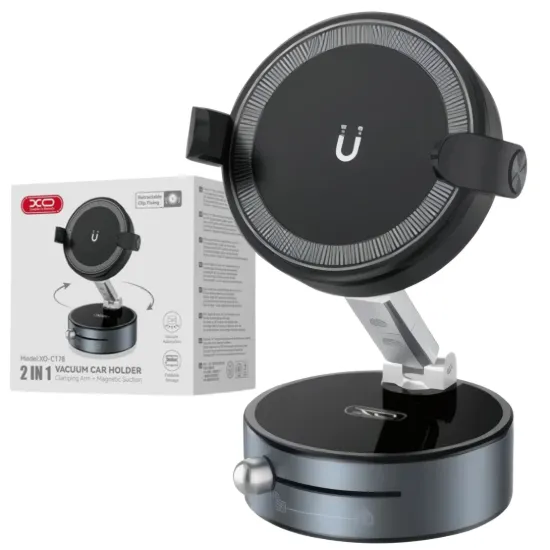 Автотримачі XO XO-C178 2-in-1 Clamping Arm + Magnetic Suction Black