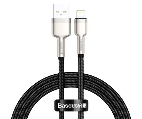 Кабелі Baseus Lightning 2.4A 1.0m Cafule Metal CALJK-A01 Black