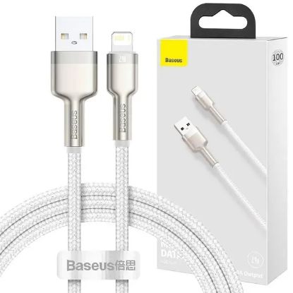 Кабелі Baseus Lightning 2.4A 1.0m Cafule Metal CALJK-A02 White
