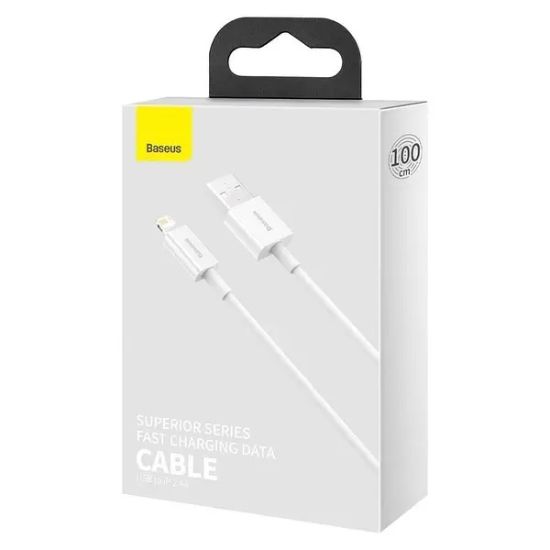Кабелі Baseus Lightning 2.4A 1.0m Superior CALYS-A02 White