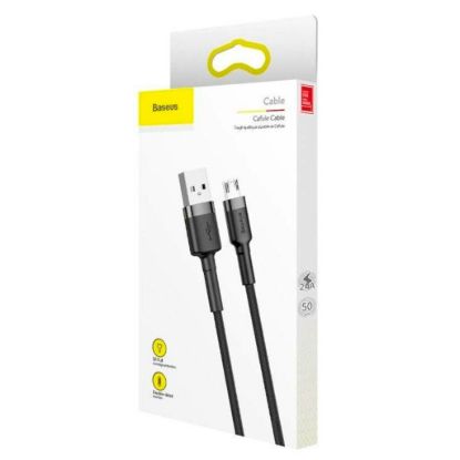 Кабелі Baseus microUSB 2.4A 0.5m Cafule CAMKLF-AG1 Black Grey