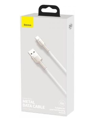 Кабелі Baseus Type-C 66W 2.0m Cafule Metal CAKF000202 White