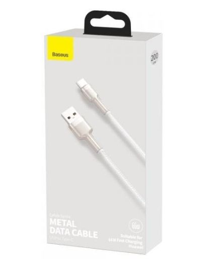 Кабелі Baseus Type-C 66W 2.0m Cafule Metal CAKF000202 White