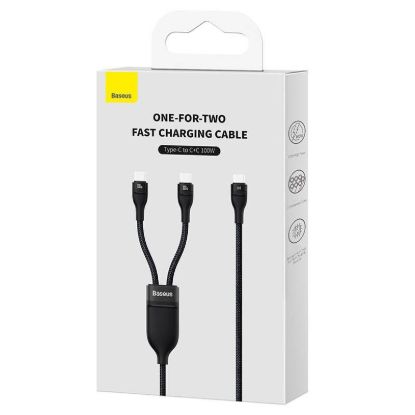 Кабелі Baseus Type-C to C+C 100W Fast Charging CASS060001 Black