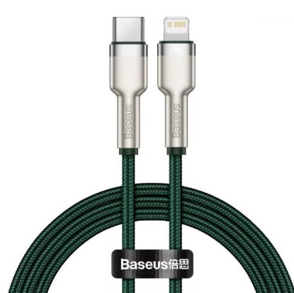 Кабелі Baseus Type-C to Lightning PD 20W 1.0m Cafule Metal CATLJK-A06 Green