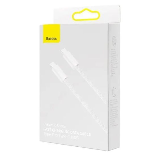 Кабелі Baseus Type-C to Type-C 100W 1.0m Dynamic CALD000202 White