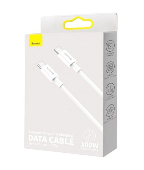 Кабелі Baseus Type-C to Type-C 100W 1.0m Superior CATYS-B02 White