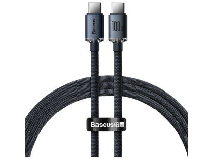 Кабелі Baseus Type-C to Type-C 100W 1.2m Crystal Shine Black