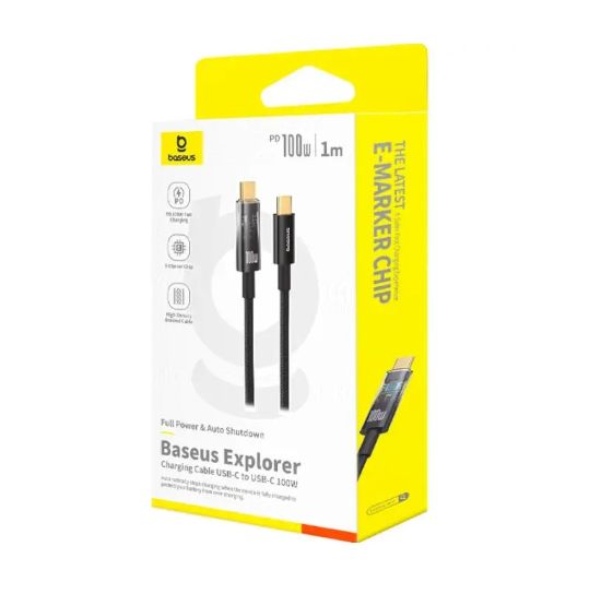Кабелі Baseus Type-C to Type-C 100W 2.0m Explorer P10319704111-00 Black