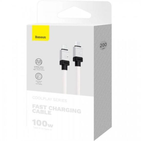 Кабелі Baseus Type-C to Type-C 100W 2m Coolplay CAKW000302 White