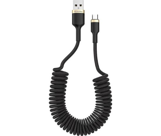 Кабелі ColorWay microUSB 2.4A 0.35-1.5m CW-CBUM051-BK Black