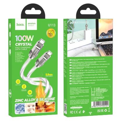 Кабелі HOCO U113 Type-C 100W 6.0A 1.0m Silver
