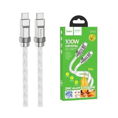 Кабелі HOCO U113 Type-C to Type-C 100W 3.0A 1.0m Silver
