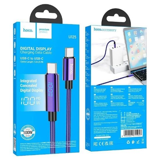 Кабелі HOCO U125 Type-C to Type-C 100W 3.0A 1.2m Black