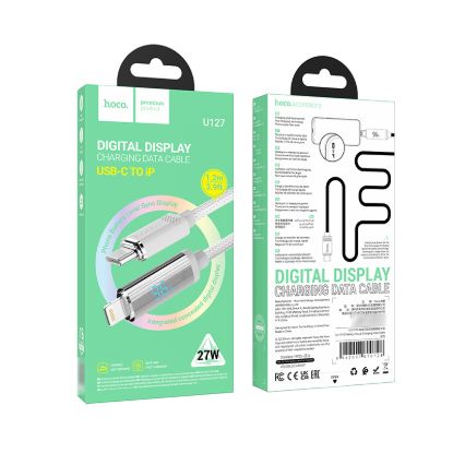 Кабелі HOCO U127 Type-C to Lightning 27W 1.2m Silver Gray