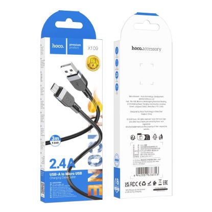 Кабелі HOCO X109 microUSB 2.4A 1.0m Black