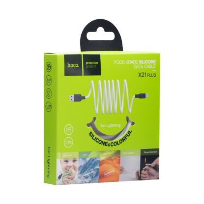 Кабелі HOCO X21 Plus Lightning 2.4A 1.0m Silicone Black White