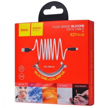 Кабелі HOCO X21 Plus microUSB 2.4A 1.0m Black White