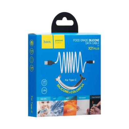 Кабелі HOCO X21 Plus Type-C to Lightning PD20W 3.0A 1.0m Black White