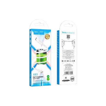 Кабелі HOCO X83 microUSB 2.4A 1.0m White