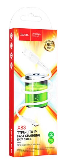 Кабелі HOCO X83 Type-C to Lightning PD20W 1.0m White