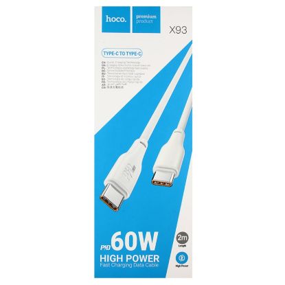 Кабелі HOCO X93 Type-C to Type-C PD60W 1.0m White