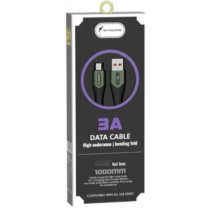 Кабелі SkyDolphin microUSB 3.0A 1.0m S01V Темно Зелений