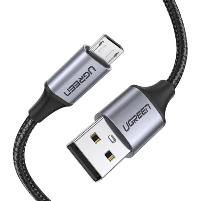 Кабелі Ugreen US290 Micro Cable Nickel Plating Aluminum Braid 2A 1m Black (60146)