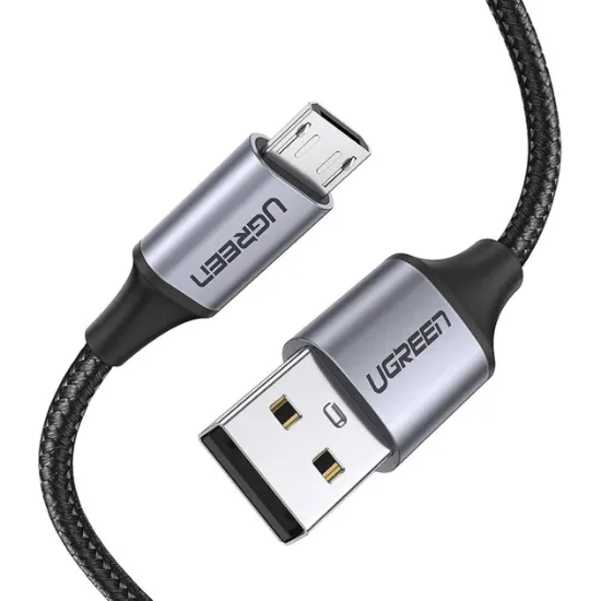 Кабелі Ugreen US290 Micro Cable Nickel Plating Aluminum Braid 2A 1m Black (60146)