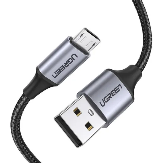 Кабелі Ugreen USB to Micro Cable Nickel Plating Aluminum Braid 1.5m Black (60147)