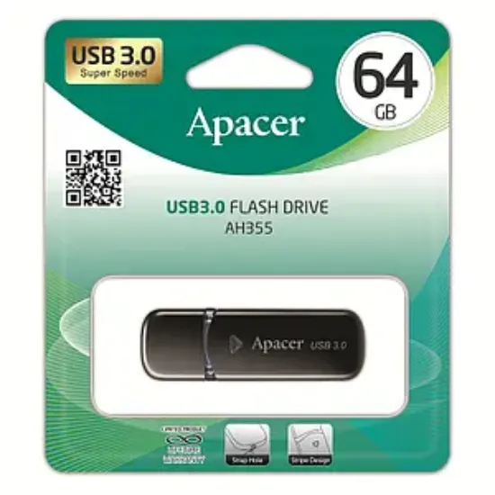 USB накопичувачі Apacer 64Gb AH25B Black