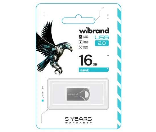 USB накопичувачі Wibrand 16Gb Hawk Silver