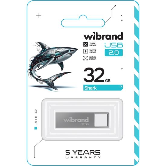 USB накопичувачі Wibrand 32Gb Shark Silver