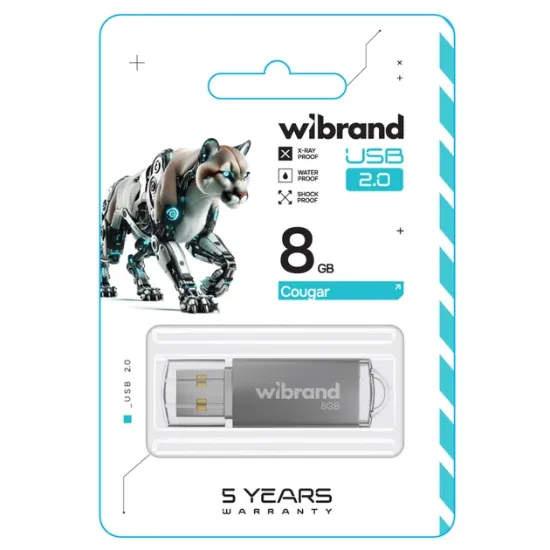 USB накопичувачі Wibrand 8Gb Cougar Silver