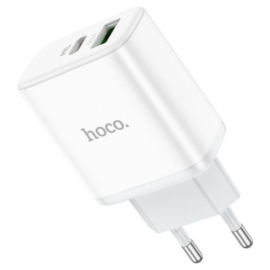 Зарядка 220V HOCO C105A PD20W/QC3.0/1xUSB/1xType-C White