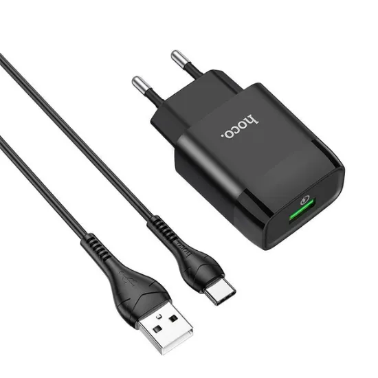 Зарядка 220V HOCO C72Q 18W 1USB QC3.0 Black