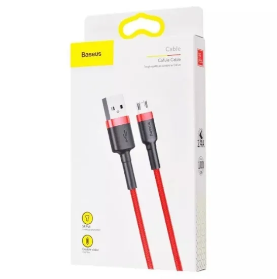 Кабелі Baseus microUSB 1.5A 2.0m Cafule CAMKLF-C91 Black Red