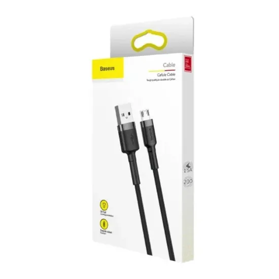 Кабелі Baseus microUSB 1.5A 2.0m Cafule CAMKLF-CG1 Gray Black