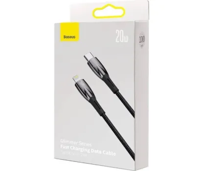 Кабелі Baseus Type-C to Lightning 20W 1.0m Glimmer CADH000001 Black