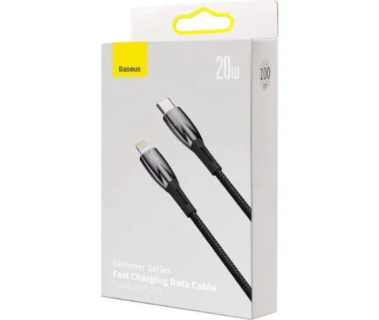 Кабелі Baseus Type-C to Lightning 20W 1.0m Glimmer CADH000001 Black